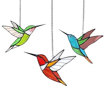 Amazon.com: Lolitarcrafts Hummingbird Stained Glass Window